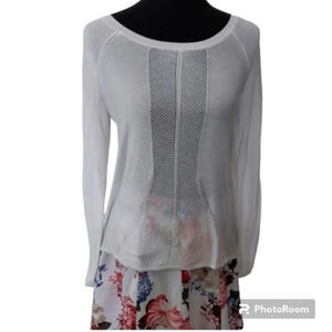 White House‎ Black Market Sheer Stitchy Pullover Pointell